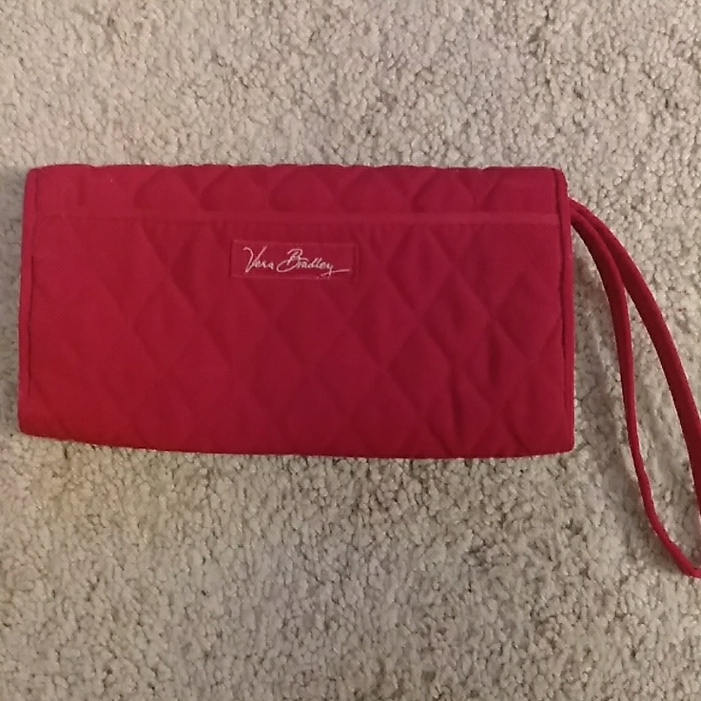 A Red Vera Bradley Wristlet Wallet